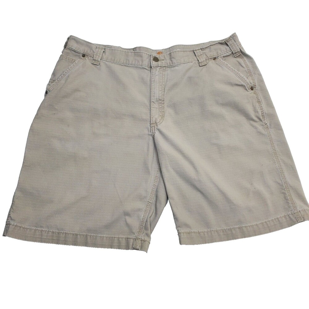 Carhartt Shorts Mens Beige Relax Fit Ripstop Size 40 Workwear Hiking Outdoors